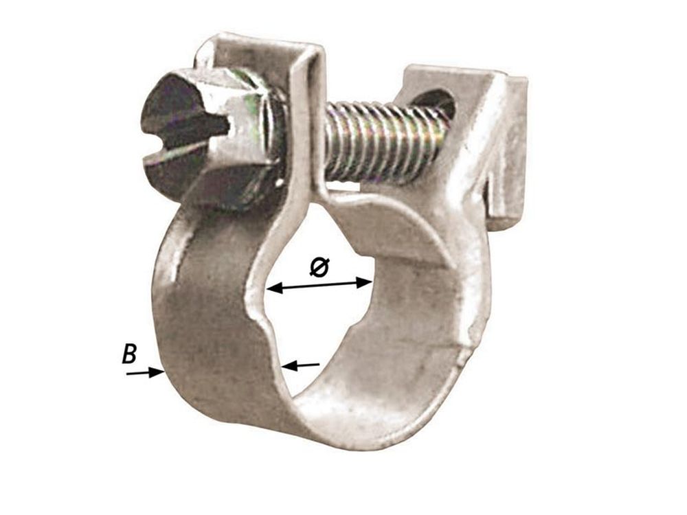 2 Darmklemmen,bout+moer,verzi. 8 mm