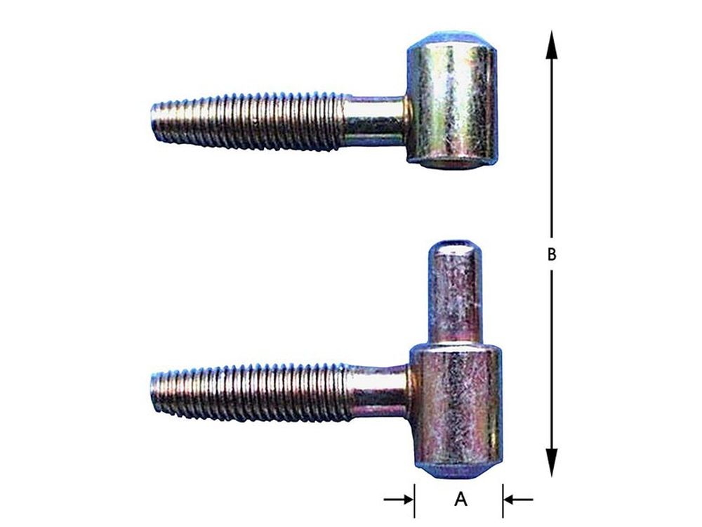 2 Fitsen, Type Anuba, Verzinkt 16 mm