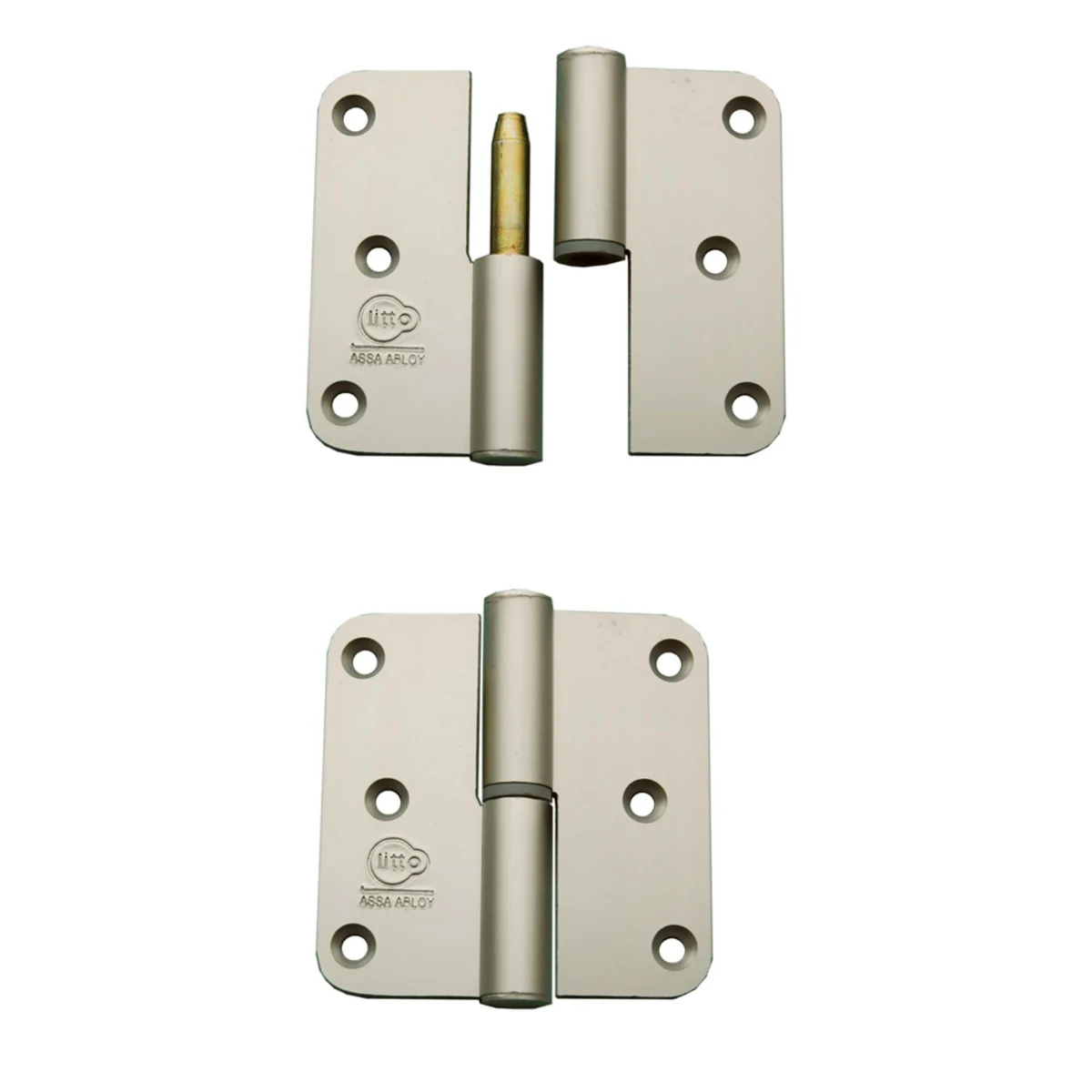 3 Paumel, Alu, Afgerond, Zwart Links 80 mm Rvs + Schroeven