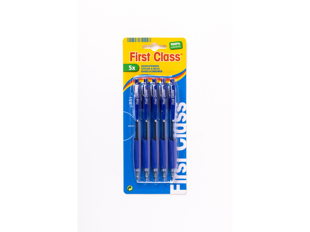 5 Kogelpennen Clic Blauw