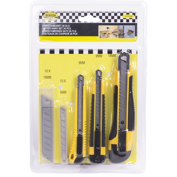 Set de Cutters Benson À Lame Sécable 26 Pièces