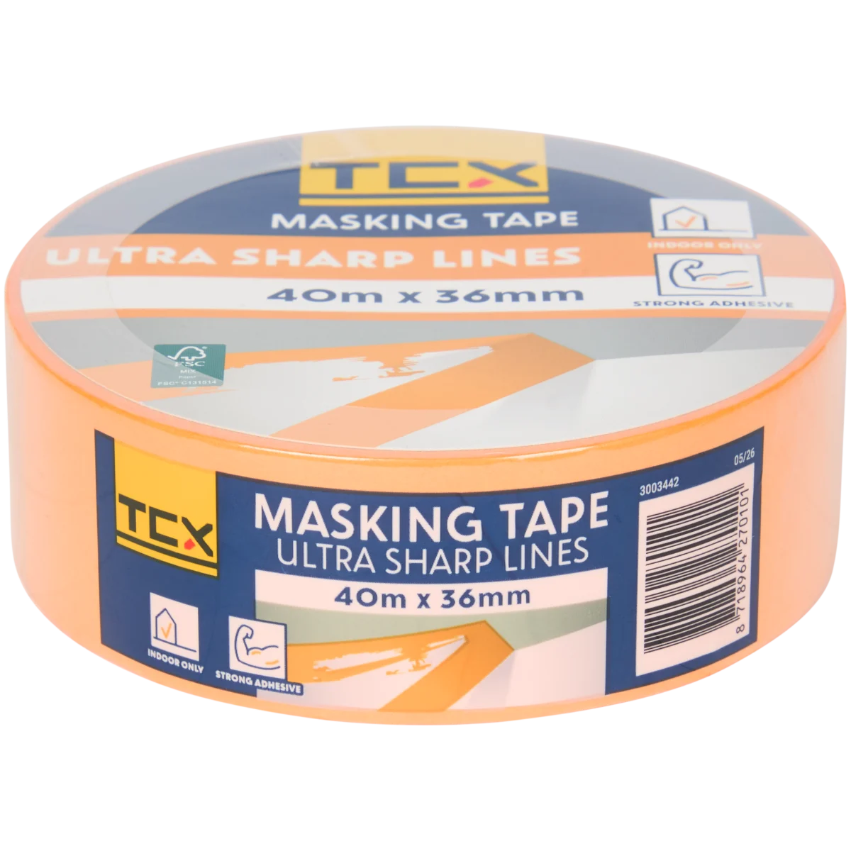 Tcx Masking Tape Yellow 40 m × 36 mm