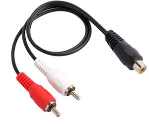 Audio Cbl 2x Rca Plug-Rca Jack M/f 0,3 m