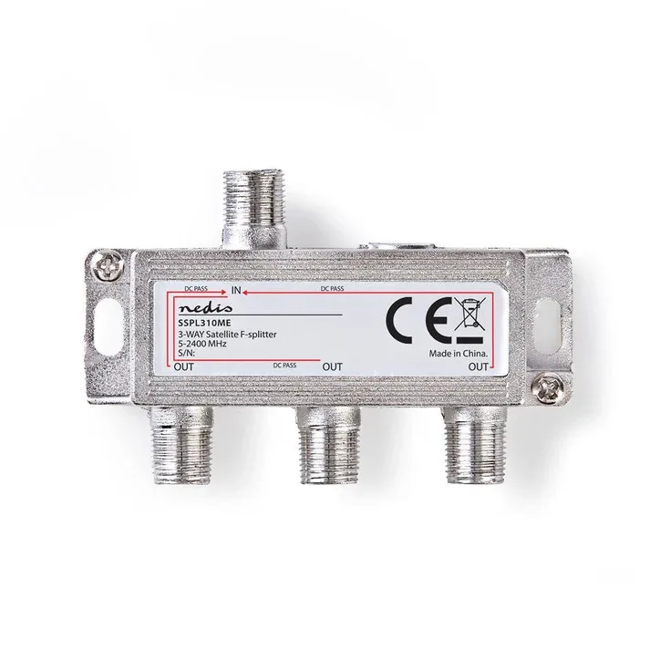 Coax F-Connector 3-Weg Verdeler 6,5 mm Me