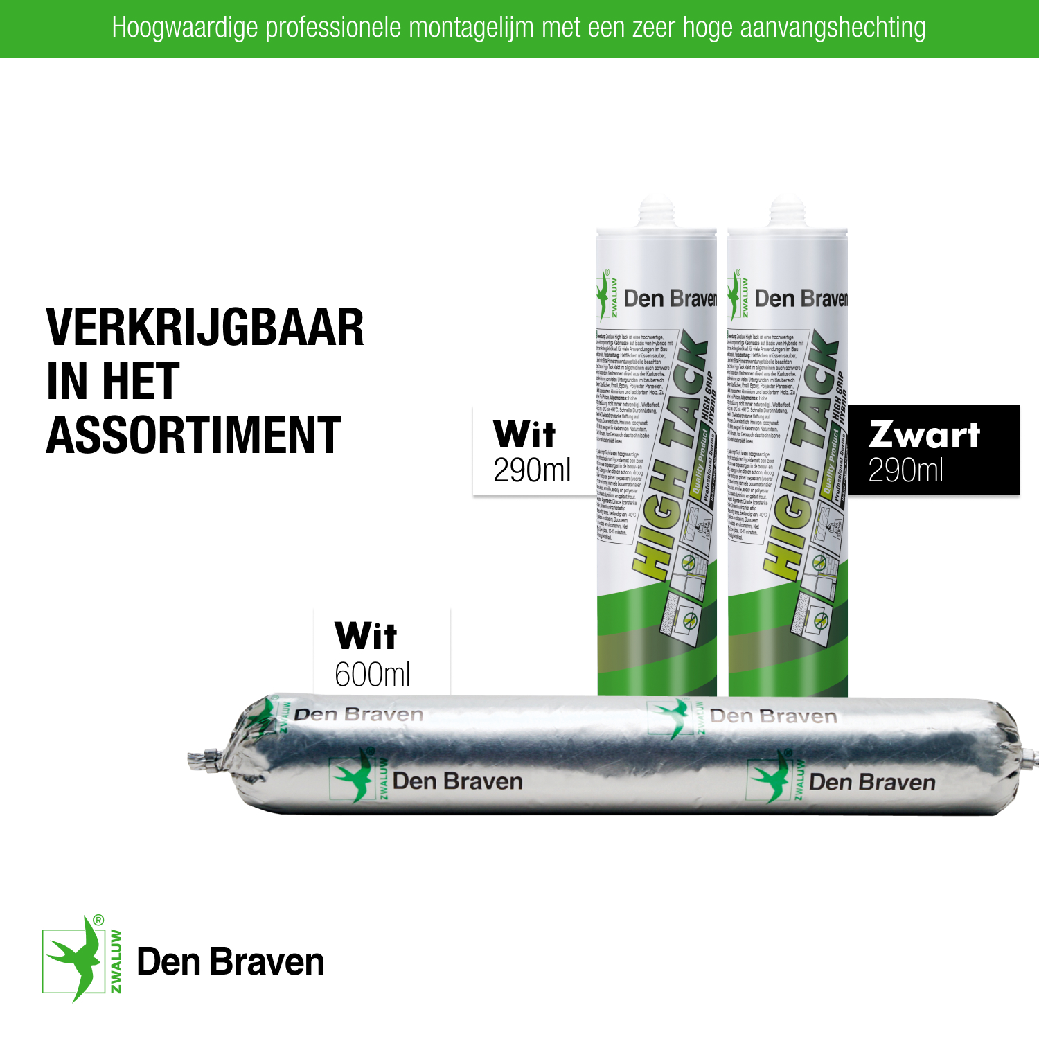 Den Braven High Tack Wit 290 ml