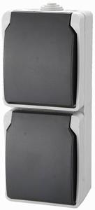 Elix Stopcontact Dubbel + Aarding 230v 16a Ip44 Opbouw