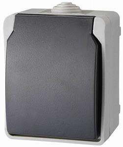 Elix Stopcontact Enkel + Aarding 230v 16a Ip44 Opbouw