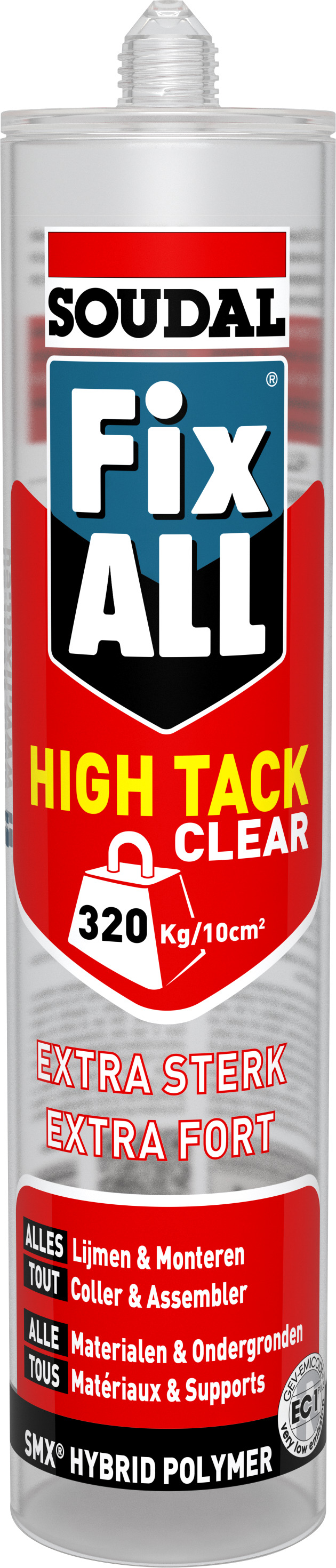 Soudal Fix All High Tack Kit de Montage et D'étanchéité Transparent 290 ml