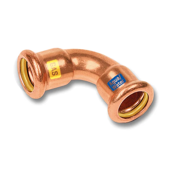 Persbocht Koper 15 mm Ff 90° Gas / (Drink)water Sanha Hydrogas