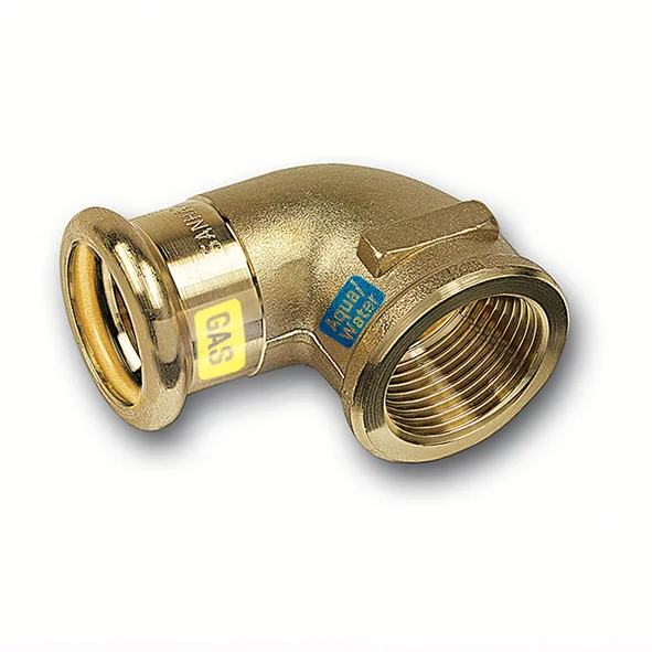 Persovergangsknie Brons 15 mm X 1/2" F 90° Gas / (Drink)water Sanha Hydrogas