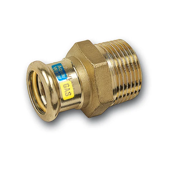 Persovergangsstuk Brons 22 mm X 1/2" m Gas / (Drink)water Sanha Hydrogas