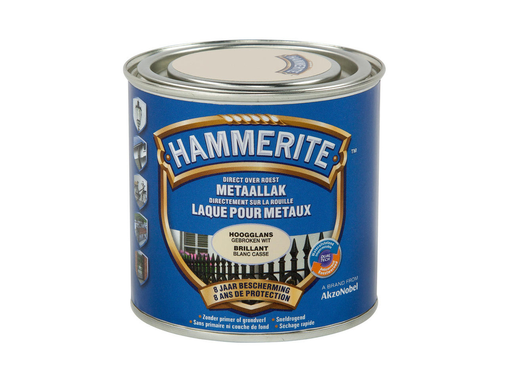 Hamerite Hoogglanslak-1/4l-Geb Wit