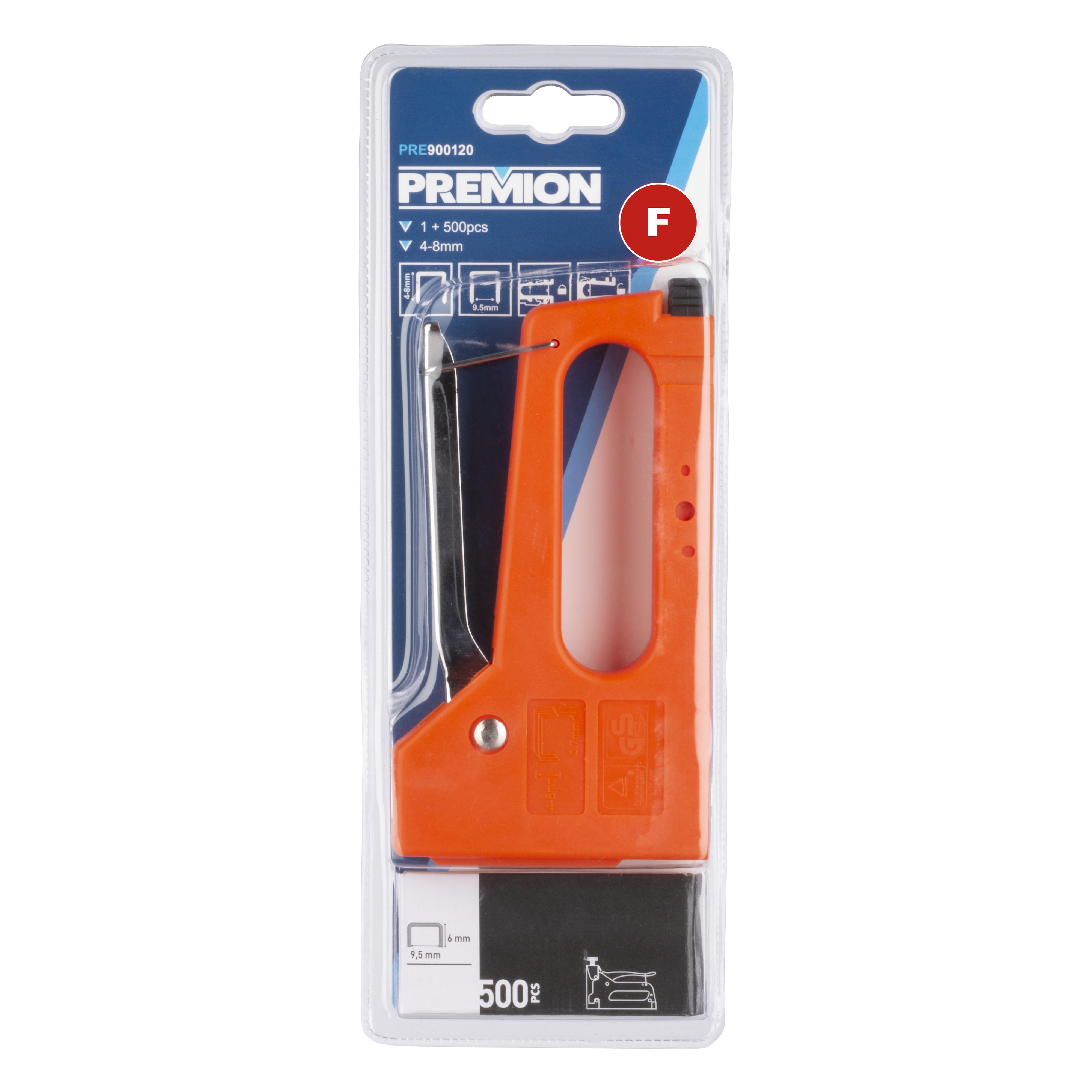 Premion Plastic Hand Tacker 4-8 mm + 500 Staples Pre900120