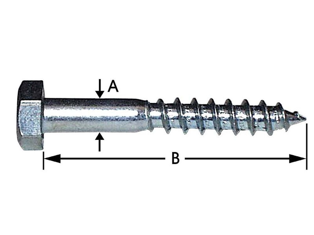 Houtdraadbouten, Verzinkt 6,0 X 80 mm