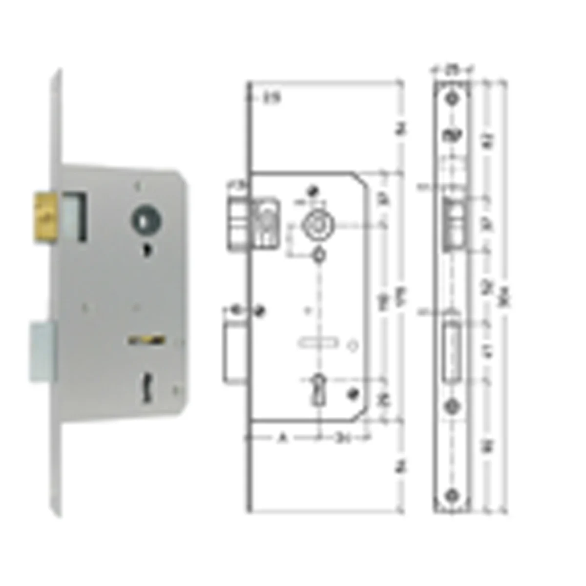 Insteek-Klavierslot Rechts 110x65mm