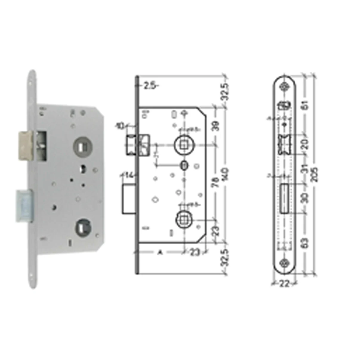 Insteek Wc-Slot, Omlegbaar 78x50mm