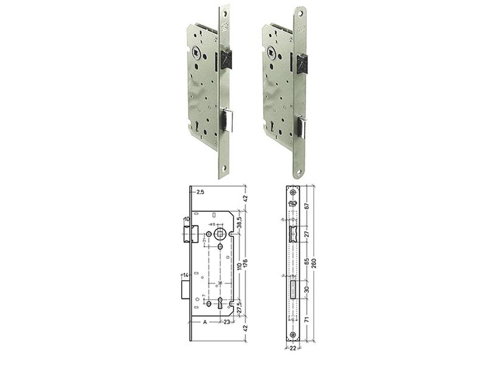 Insteekslot,omlegb.,rvs-Look 60x110mm