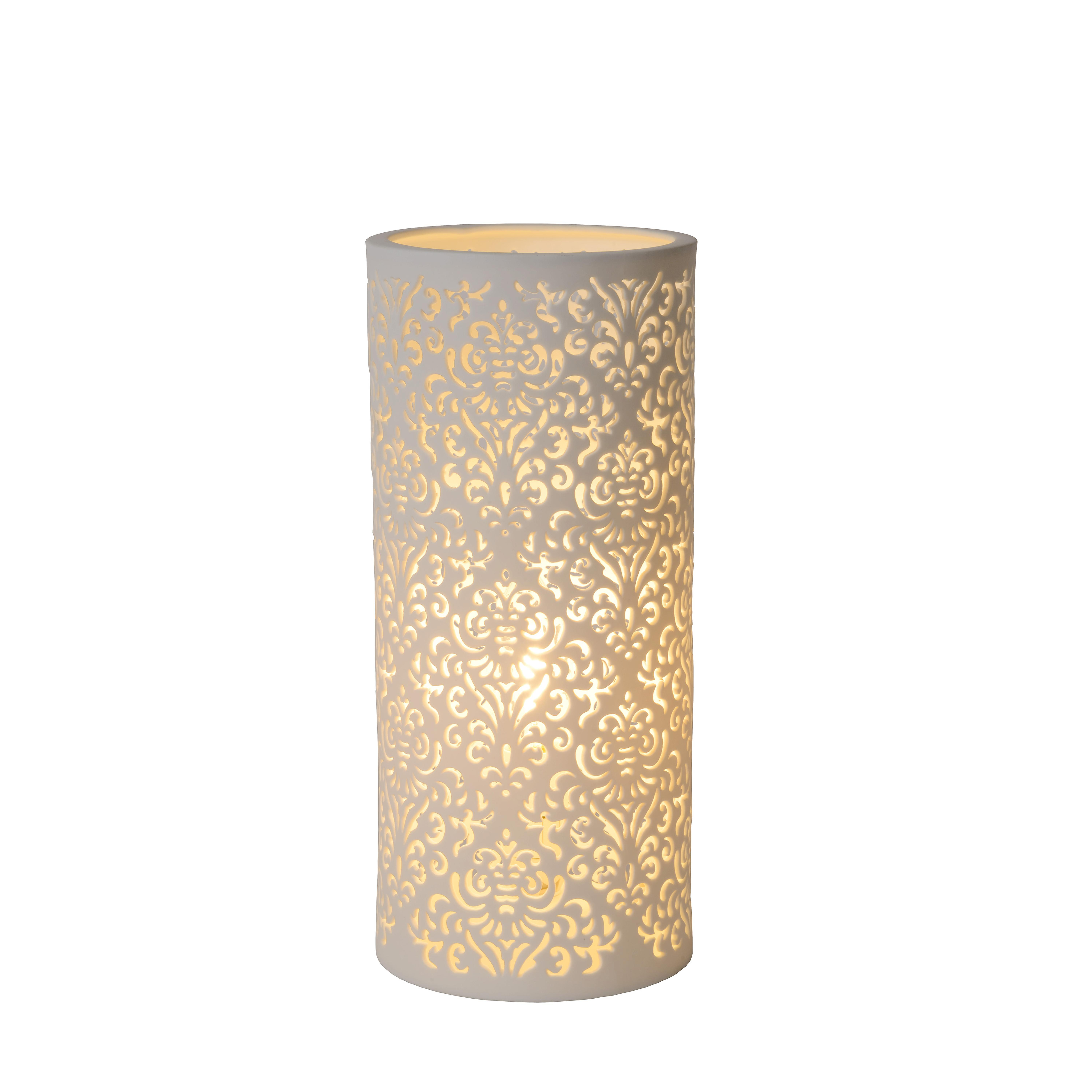 Lucide Kant Lampe de Table Blanche Ø12 1×e14 25w Céramique