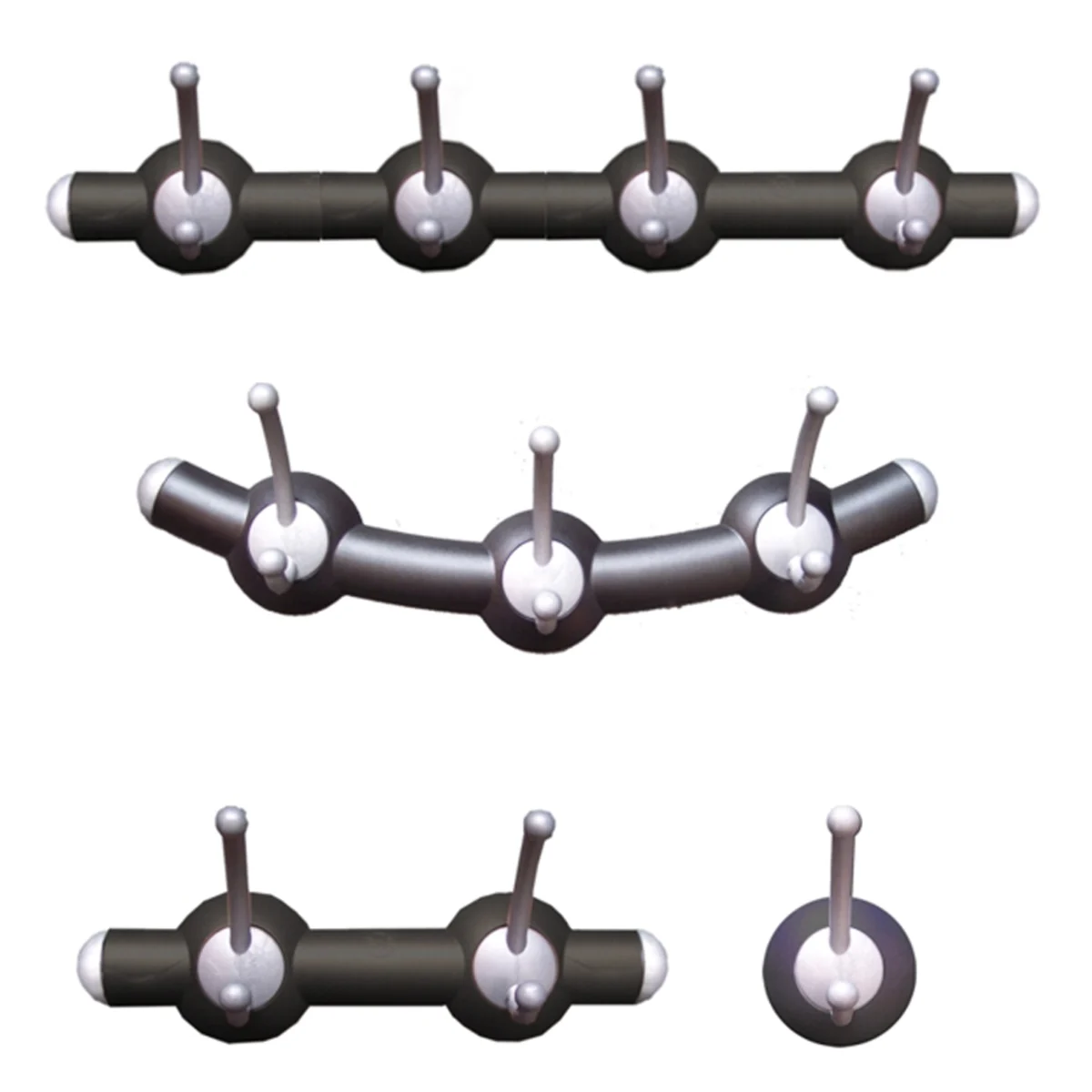 Kapstok, 3 Haken, Pvc Zilver/zwart