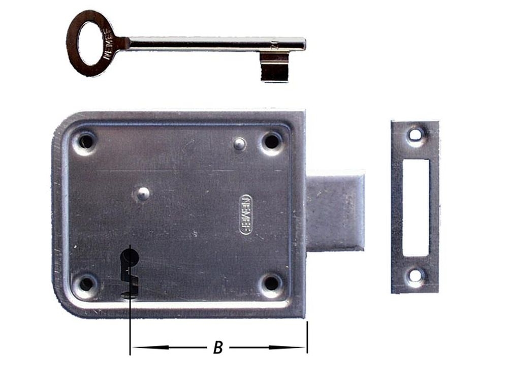 Kelderslot Nemef 2 Sleutels 70 mm