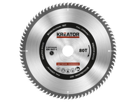 Kreator Cirkelzaagblad 250 mm 80t Hout