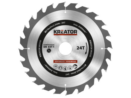 Kreator Snijschijf (Hard)hout 210 mm