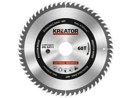 Kreator Snijschijf Hout 200 mm 60t