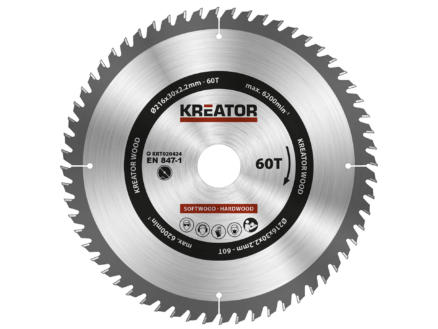 Kreator Zaagblad Hout 216 mm 60t