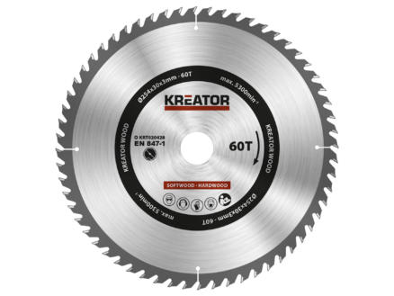 Kreator Zaagblad Hout 254 mm 60t