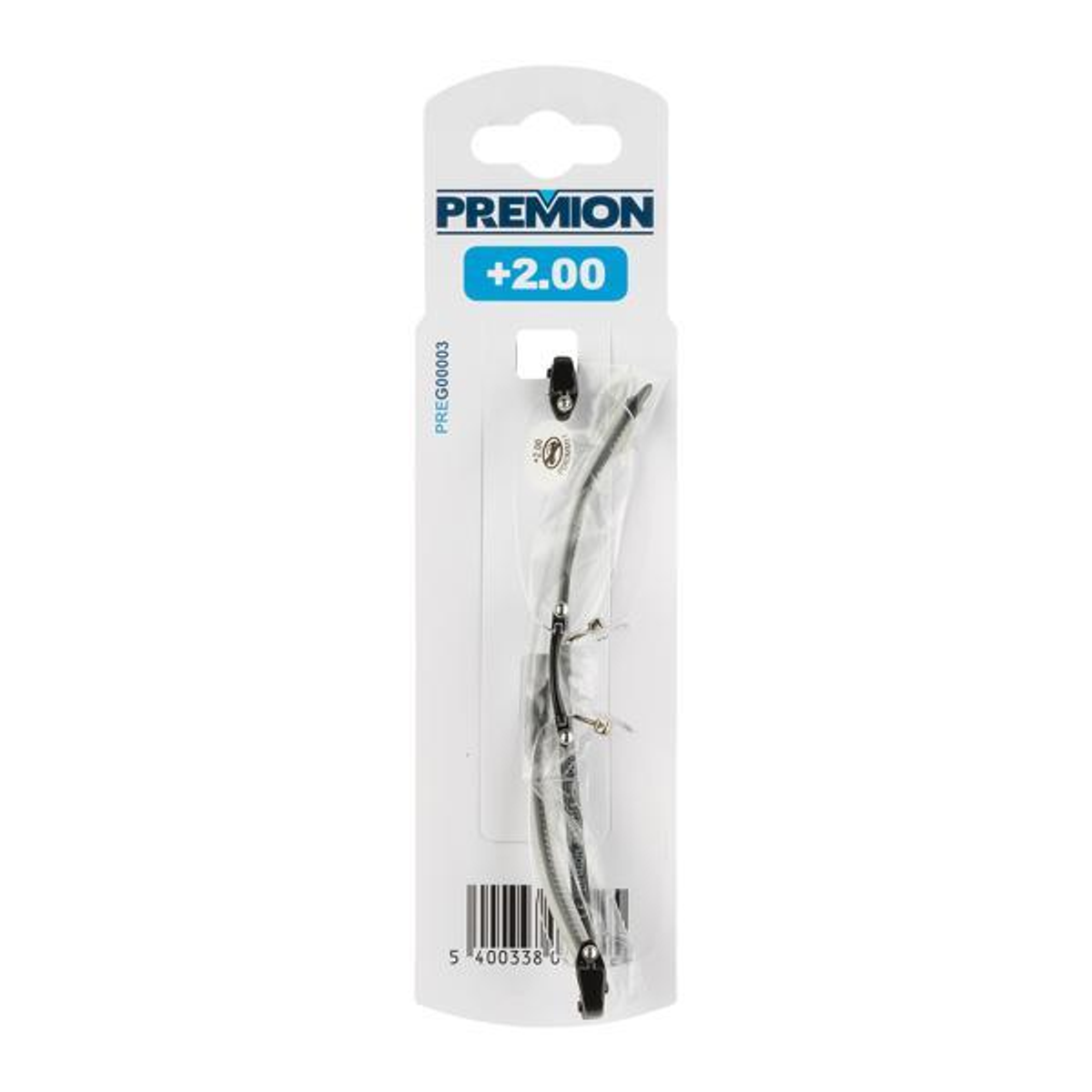 Premion Reading Glasses Model 1 Black +2.00