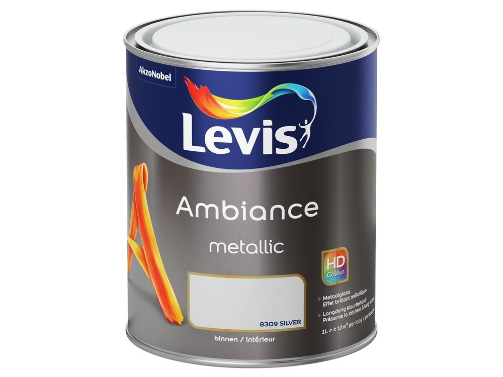 Levis Ambiance Muur Metallic Zilver 1 l