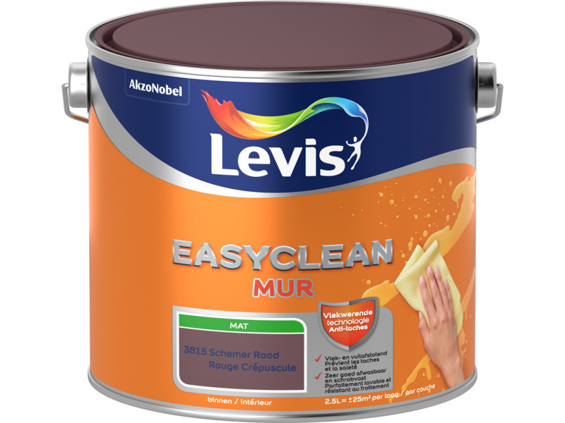 Lv Easyclean Muur Mat Sch Rood 2.5 l