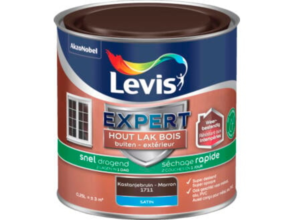 Lv Expert Lak Water 0.25 l Kastanjebruin Satin