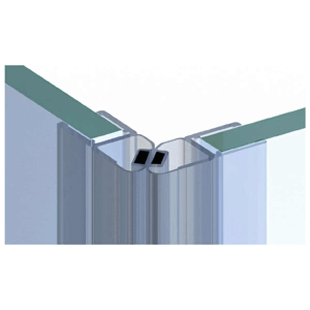 Magn. Sluit Strip 45° Links Transparant 2.01 m