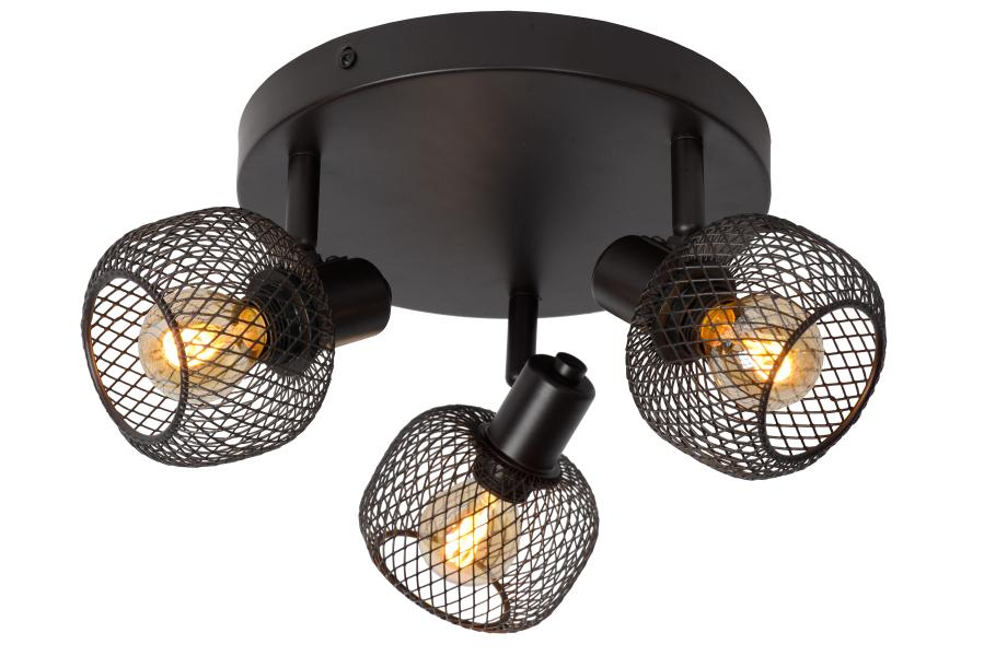 Lucide Maren - Spot Plafond - Ø 37 cm - 3xe14 - Noir