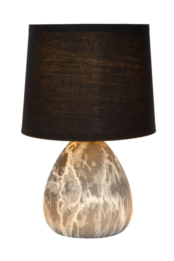 Lucide Marmo - Lampe de Table - Ø 16 cm - 1xe14 - Noir