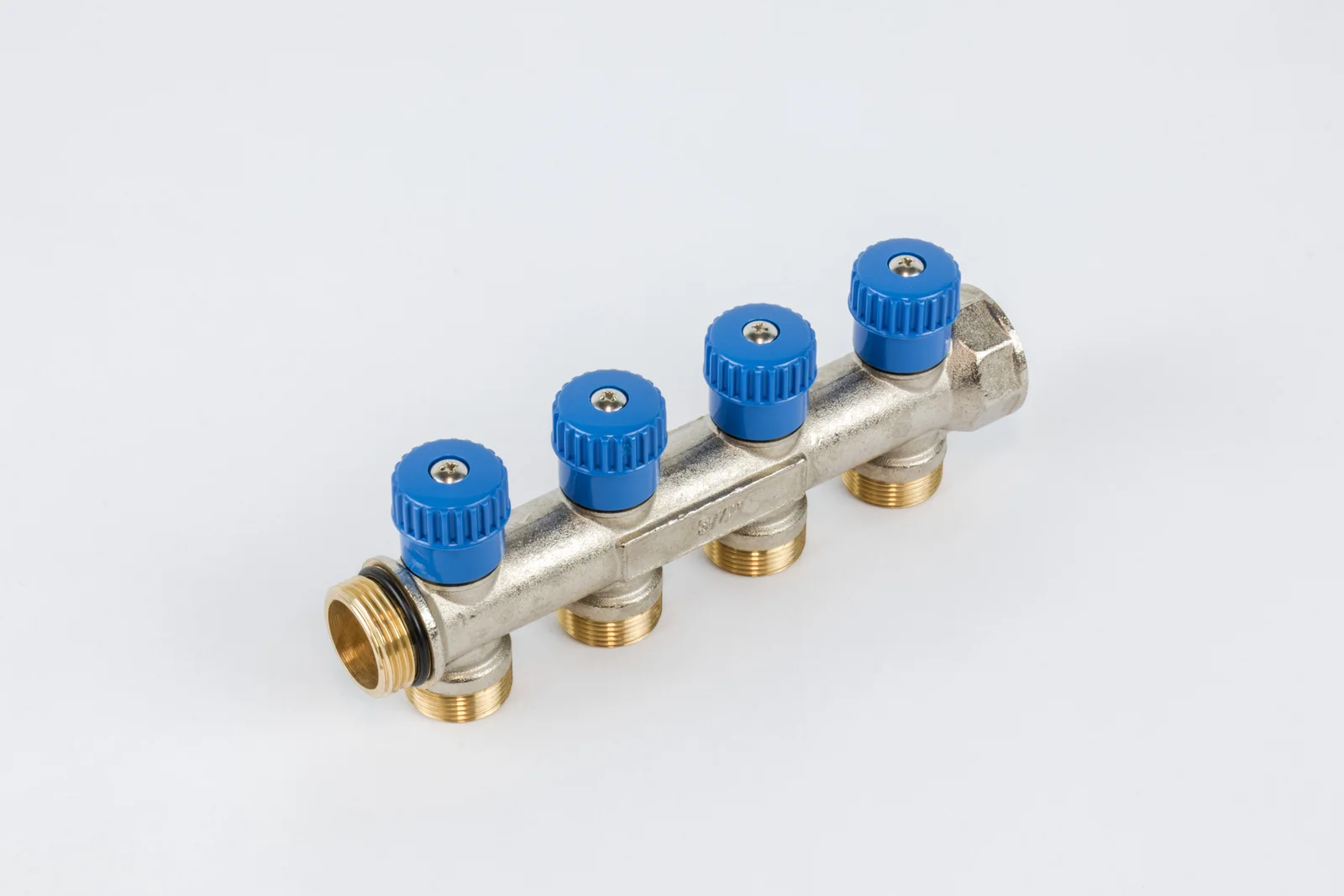 Verdeler voor Cv Messing Begetube 3/4" + 4 X M24 Blauw