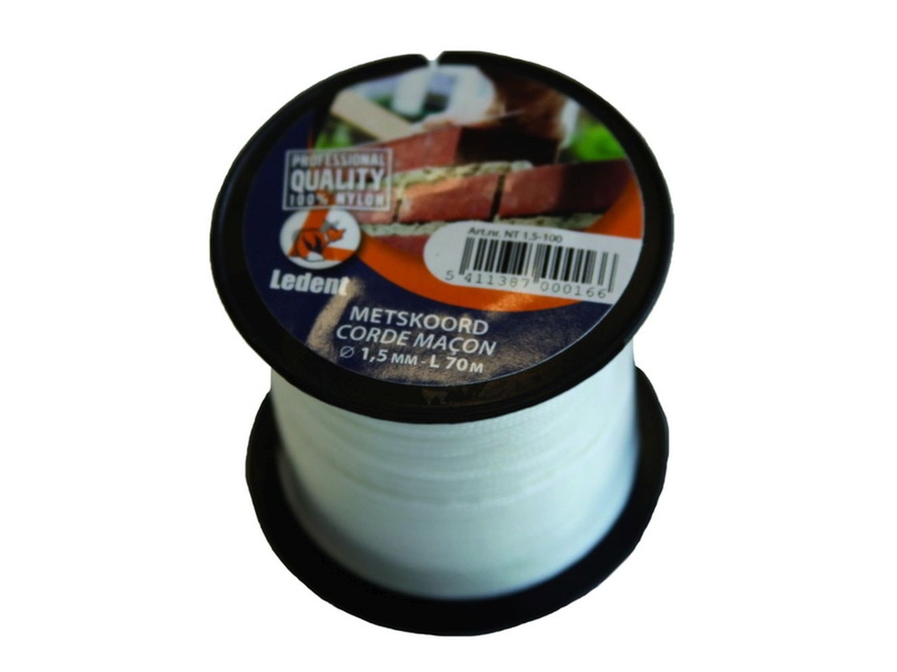 Metskoord Nylon Wit Bobijn 1.5 mm 70 m