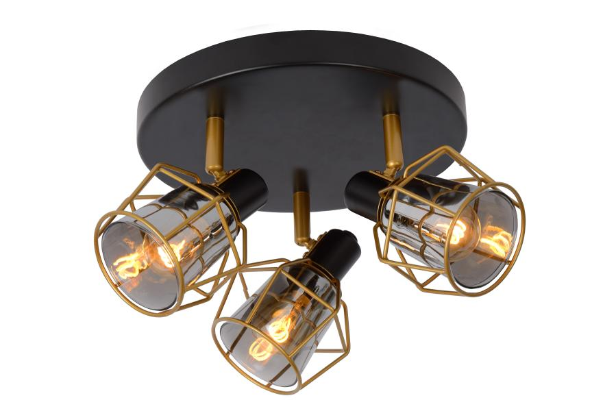Lucide Nila - Spot Plafond - Ø 36 cm - 3xe14 - Noir