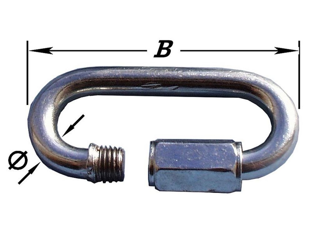 Noodschakel met Moer Verzinkt 6x57mm