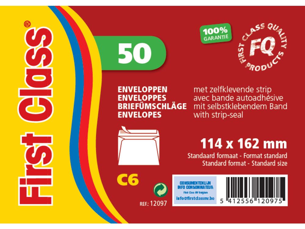 Omslagen Wit C6 50 Stuks Zelfkleef 3