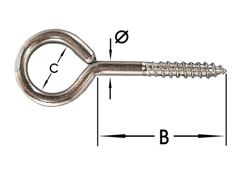 Oogschroeven, Wit Epoxi 3,45 X 10 X 25 mm