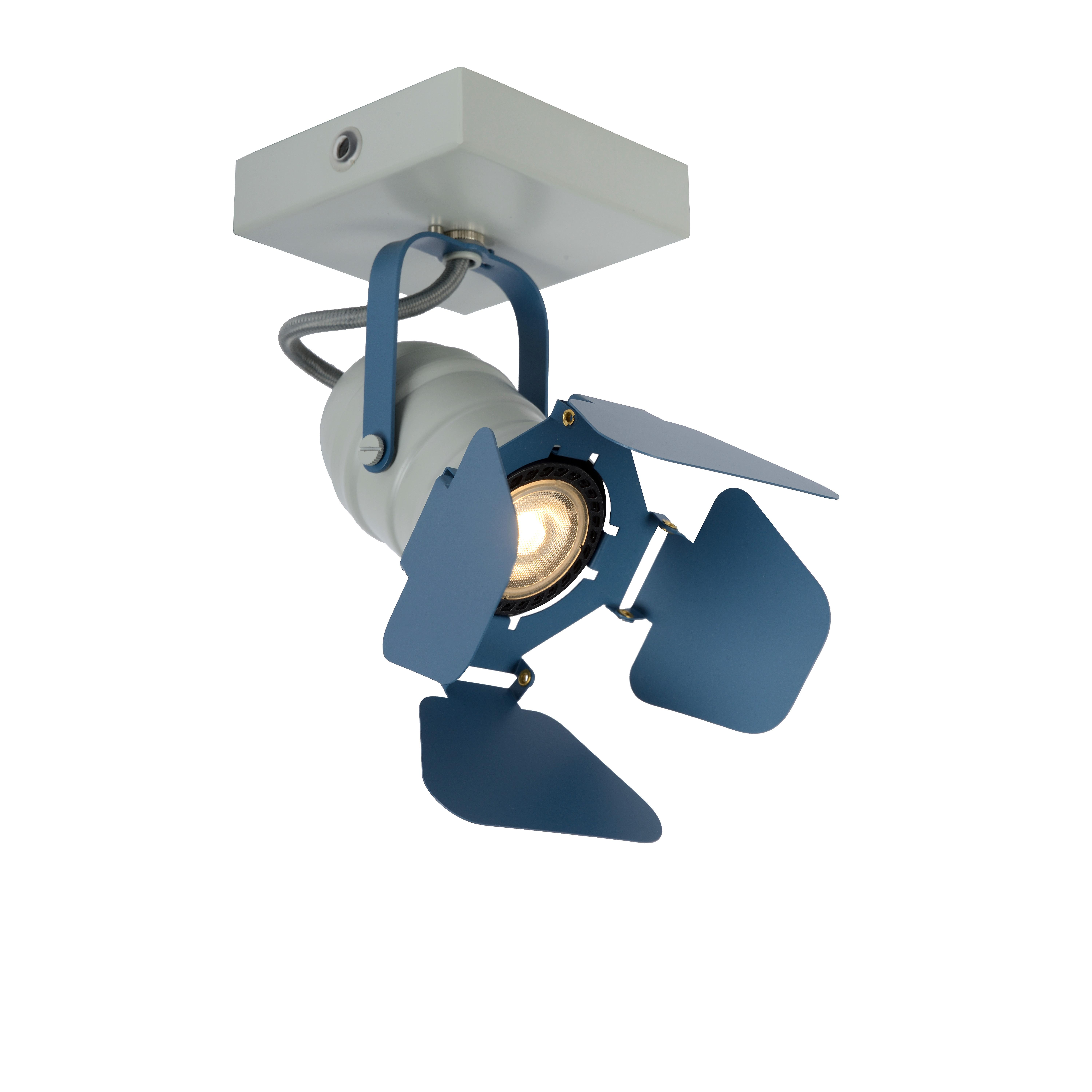 Lucide Picto Spot Plafond Enfant Bleu/gris 1×gu10 35w