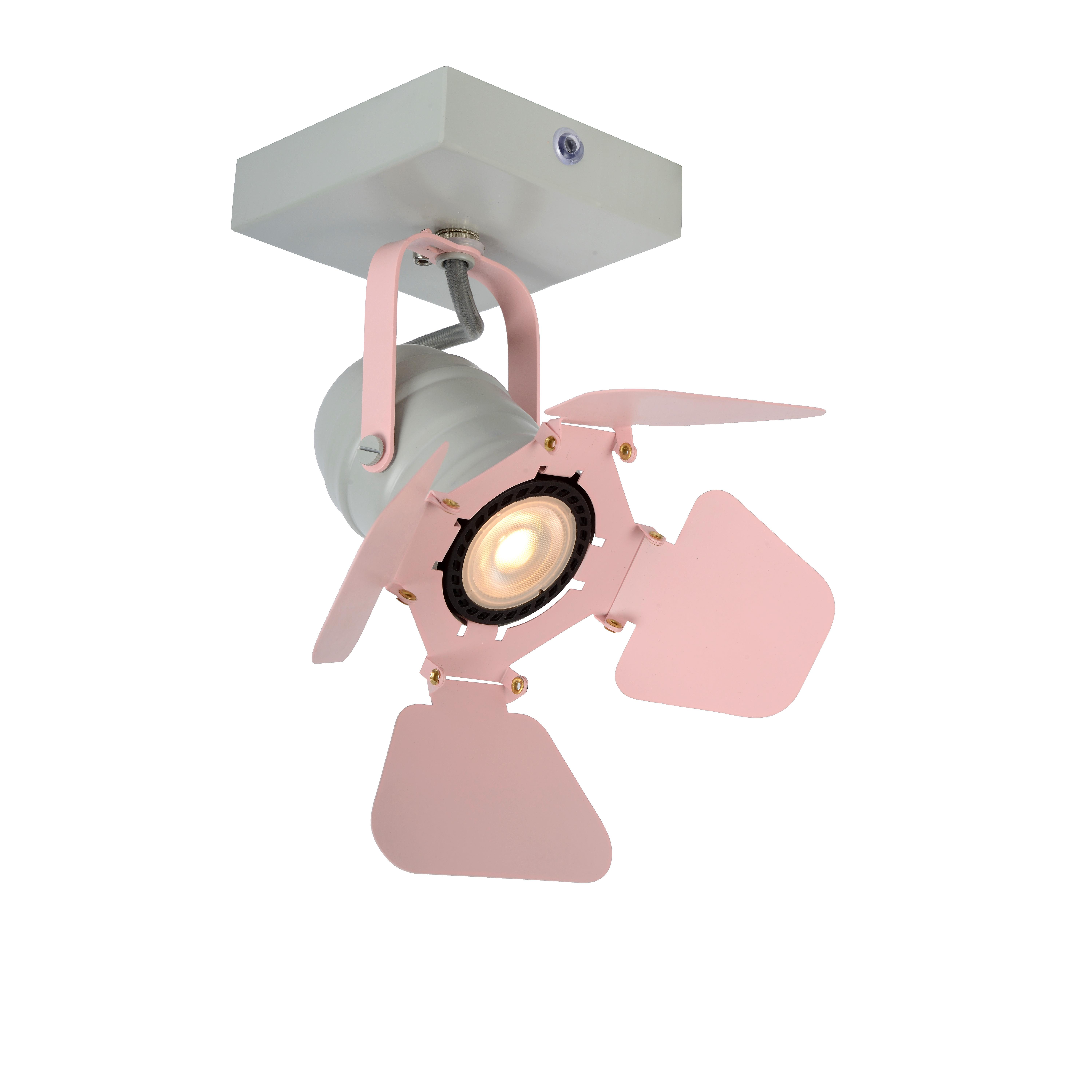 Lucide Picto Spot Plafond Enfant Rose 1×gu10 35w