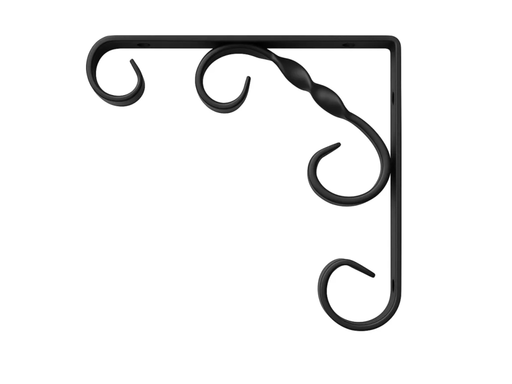 Plankdragers, met Krul, Zwart 150x150 mm