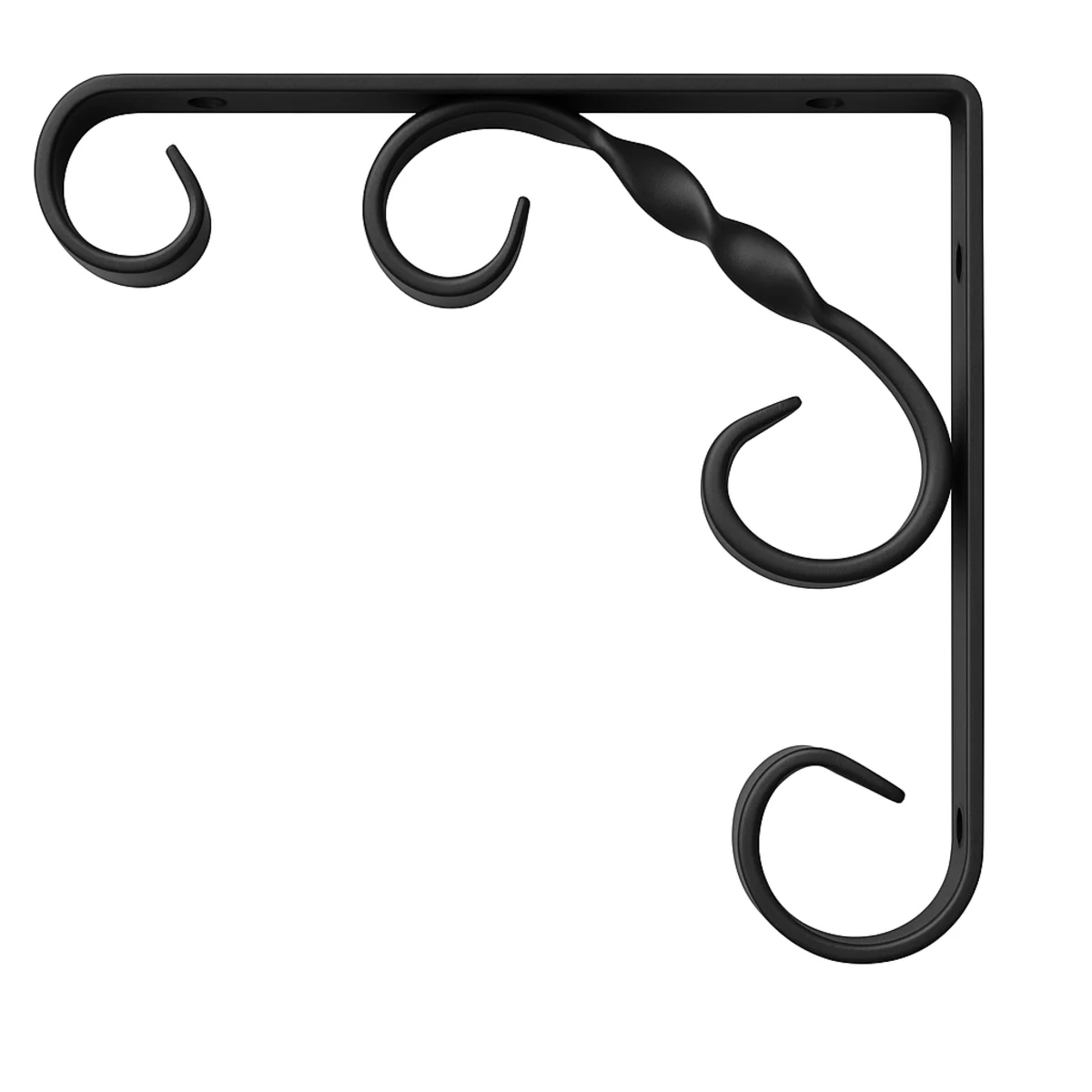 Plankdragers, met Krul, Zwart 200x200 mm