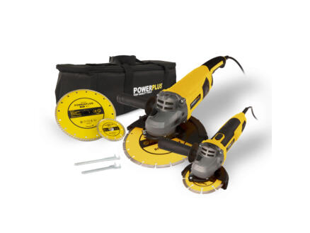 Powerplus Set Haakse Slijper 115 mm + 230 mm