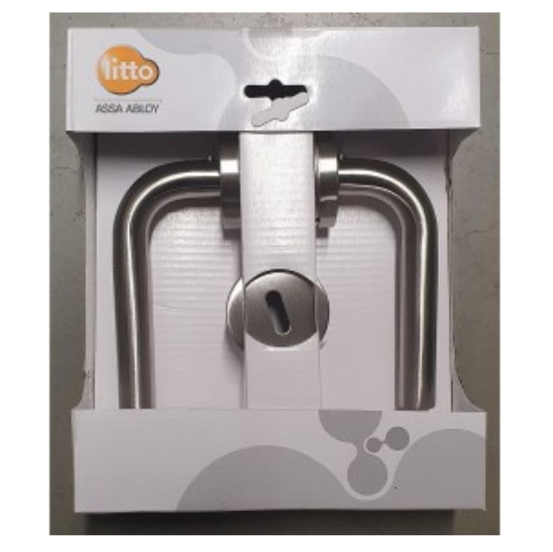 Litto l-Model Stainless Steel Door Handle Set 19 mm with Escutcheons