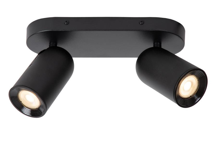 Lucide Punch - Spot Plafond - 2xgu10 (Mr16) - Noir