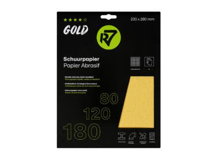 R7 Gold Schuurvellen Assorti P80/150/180 - 5x
